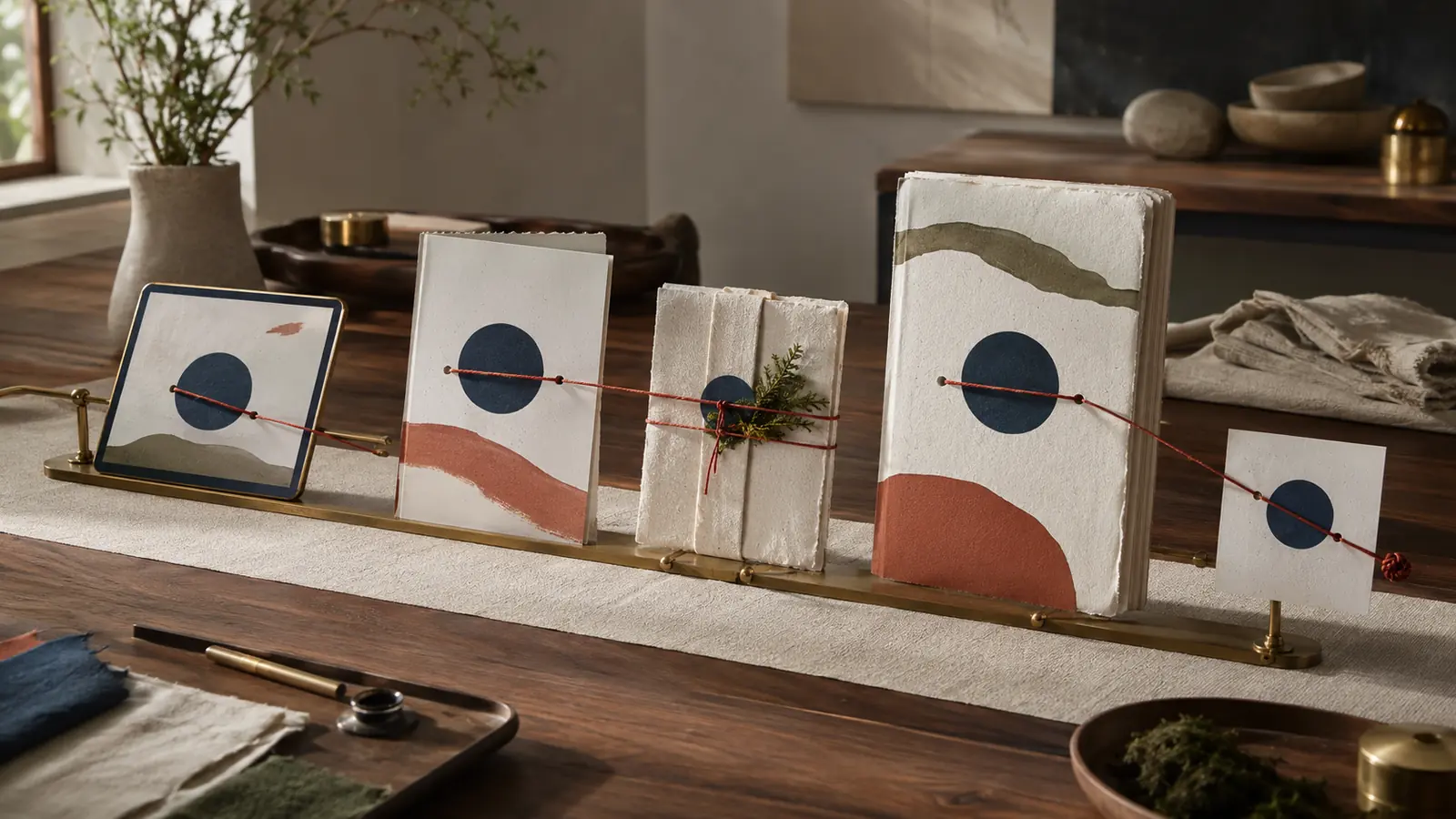 Five different customer touchpoints carrying one recognisable promise through the full journey